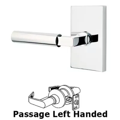 Emtek 5112HECLH Passage, Modern Rectangular Rosette, Hercules Lever, LH