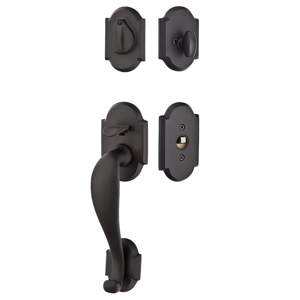 Emtek 451211BU Single Cylinder, Denver Tub Ent, Butte Knob, Colour: FB-Flat Black Bronze