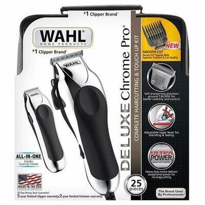 WAHL DELUXE CHROME PRO COMPLETE HAIRCUTTING & TOUCH UP KIT