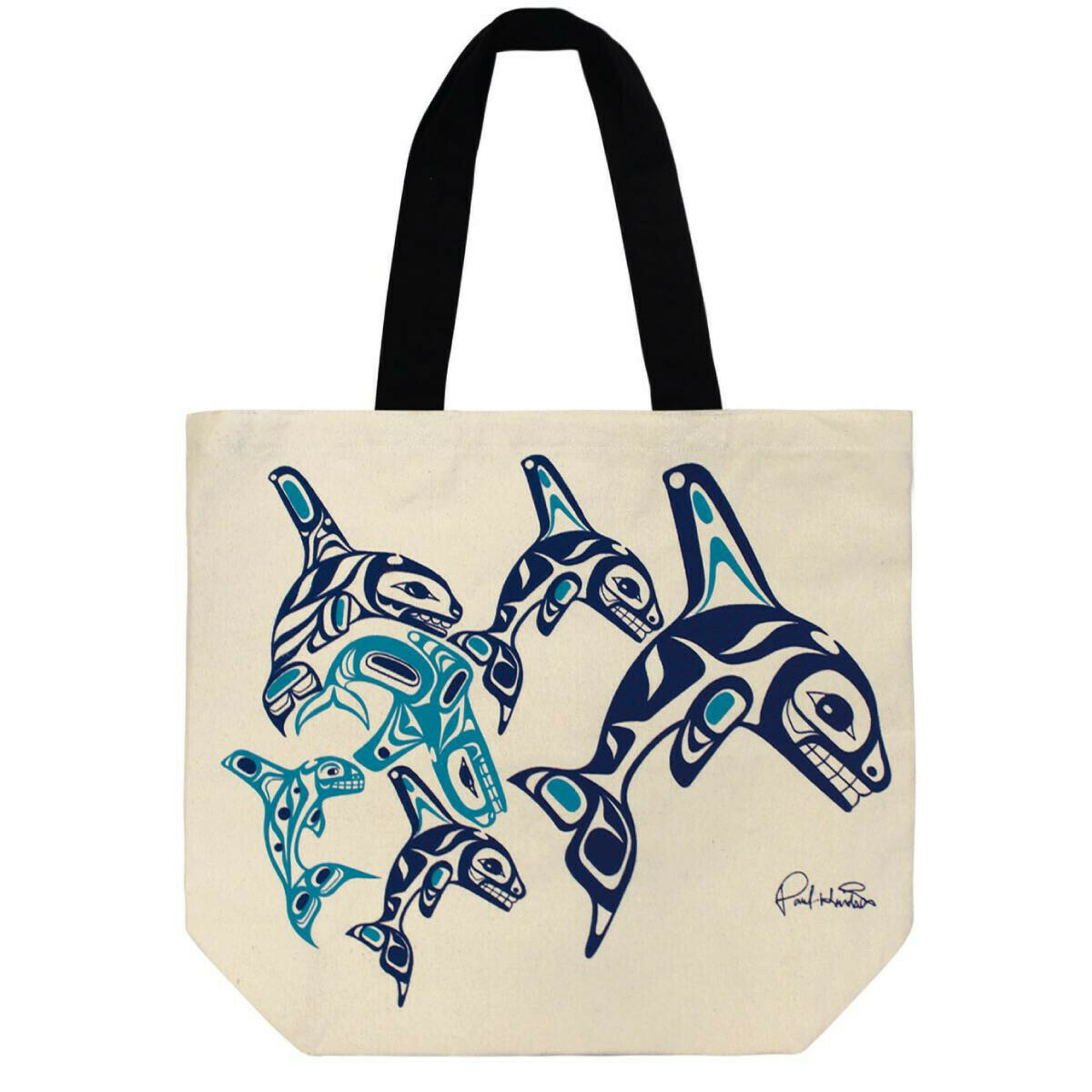Canvas Tote - Orca Family