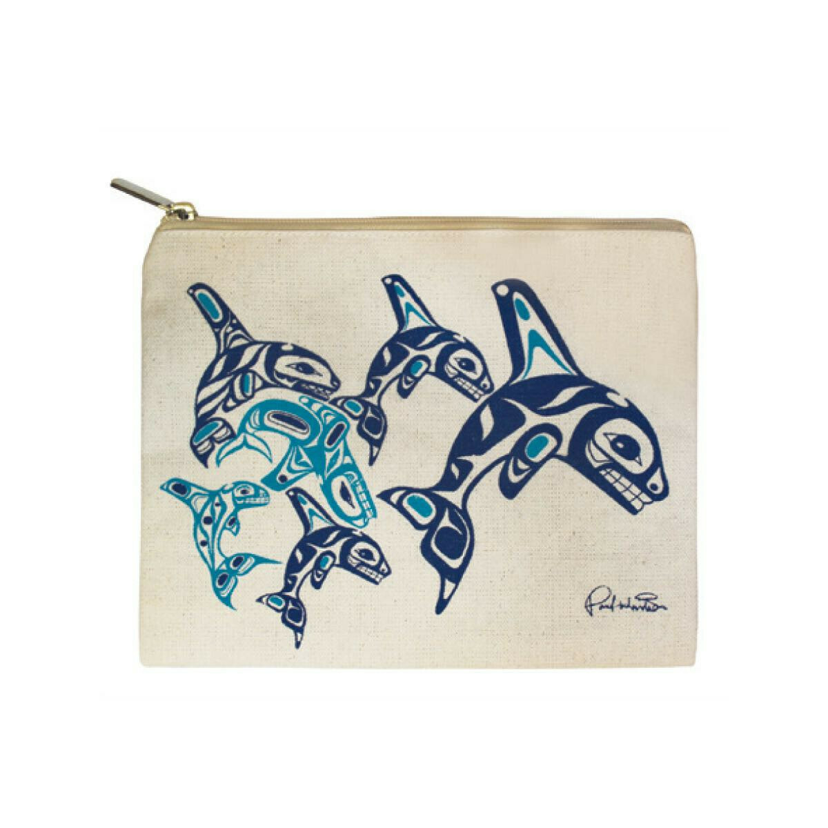 Zippered Pouch - Orca Family