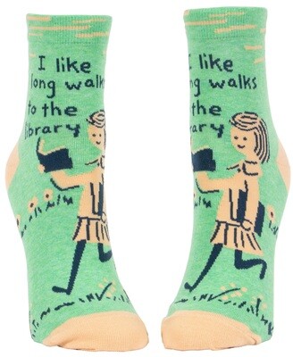 I Like Long Walks to the Library Ankle Socks