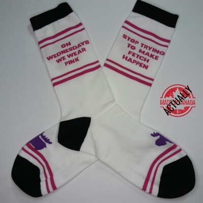 Mean Girls On Wednesday We Wear Pink Crew Sock