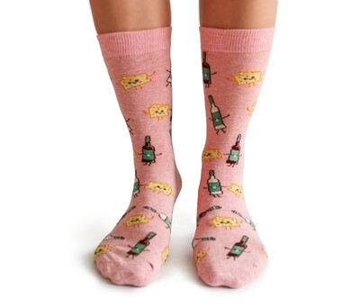 Wine and Cheese Socks | M Size