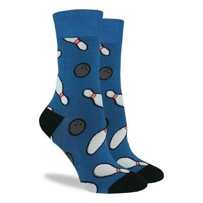 Bowling design cotton crew sock sold by Canadian owned Purple Moose Sock Company.