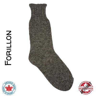 Forillon 100% Wool Boot Sock - Brown
