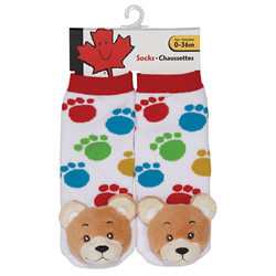 Bear Plush socks, Size: 0-36 months