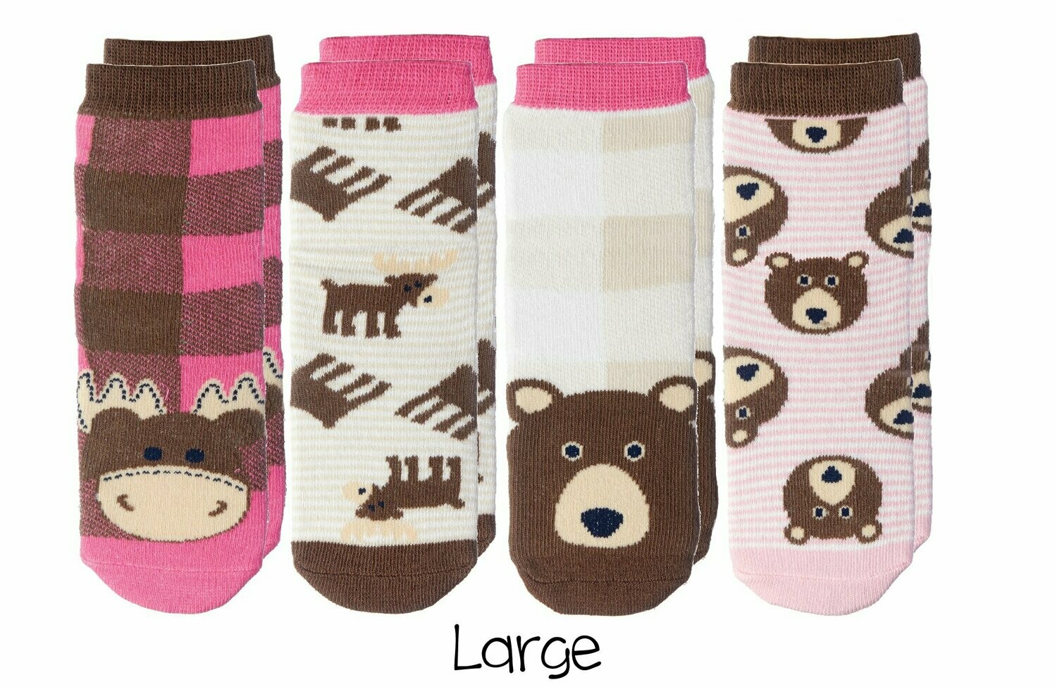 Cabin Socks - Moose and Brown Bear 4-pair pack