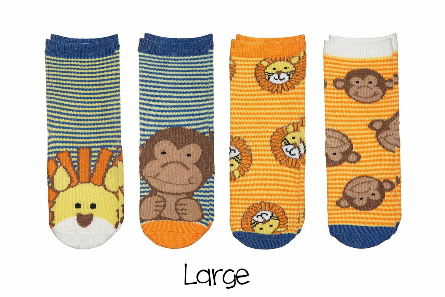 Sock Safari - Lion and Monkey 4-pair pack