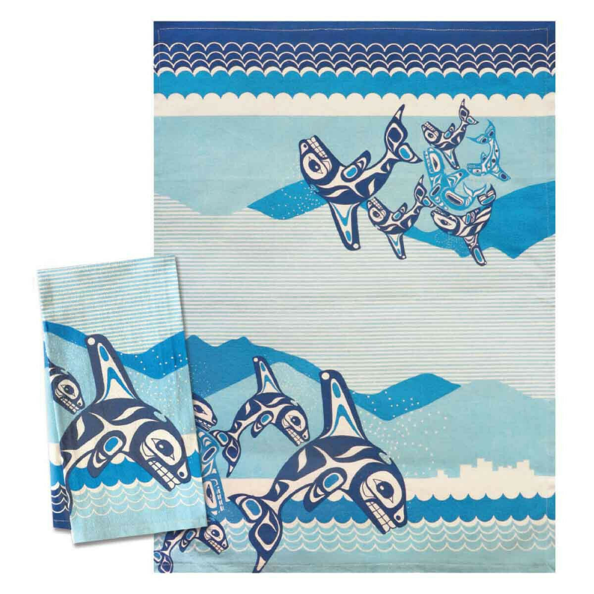 Tea Towel - Orca Family