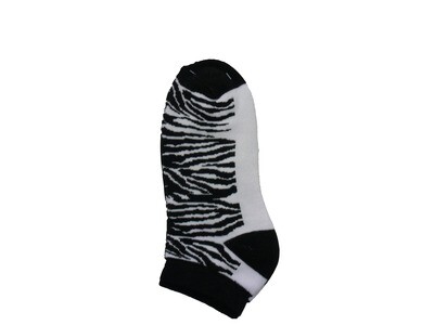 Zebra Pattern Shorty Ankle Socks