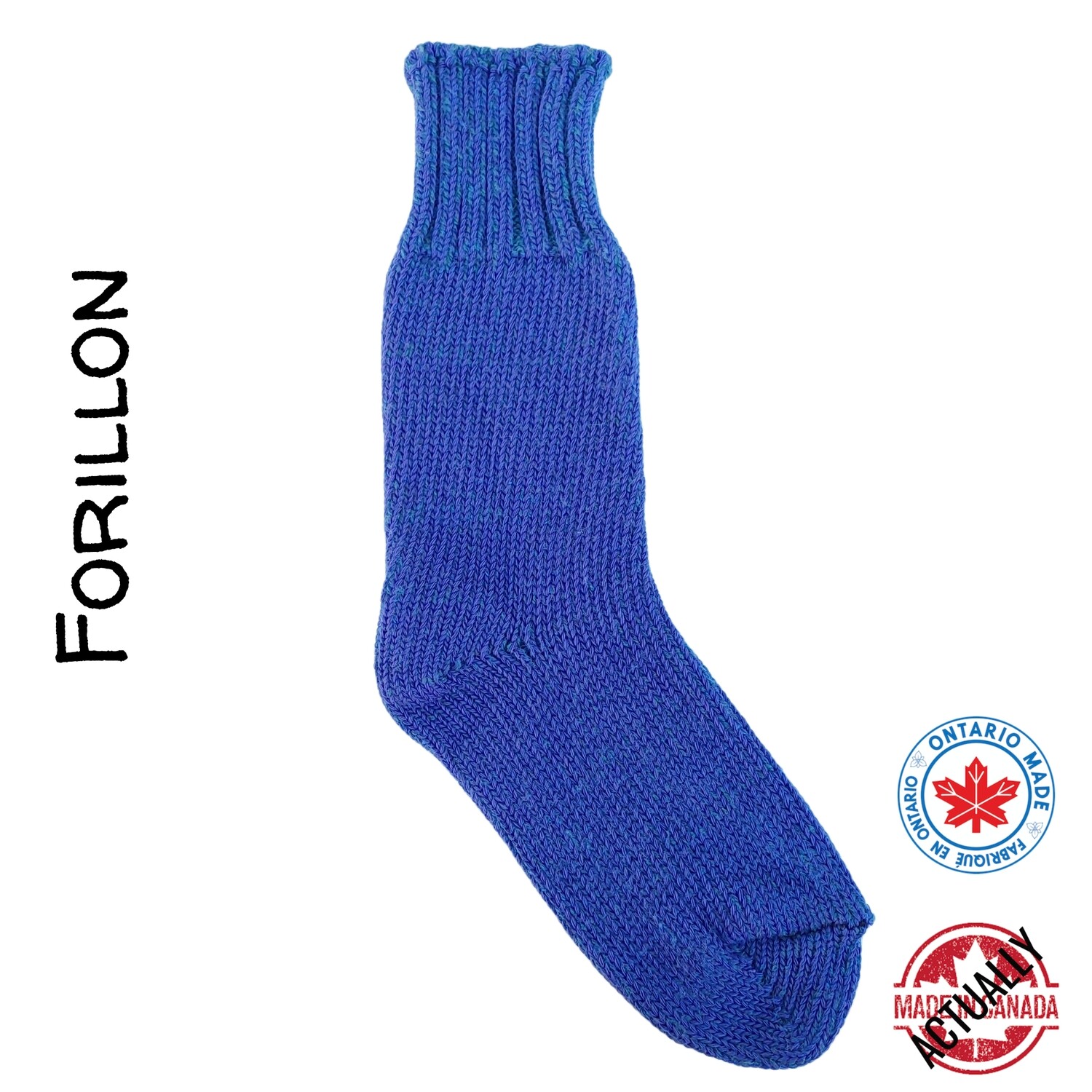 Forillon 100% Wool Boot Sock - Royal Blue