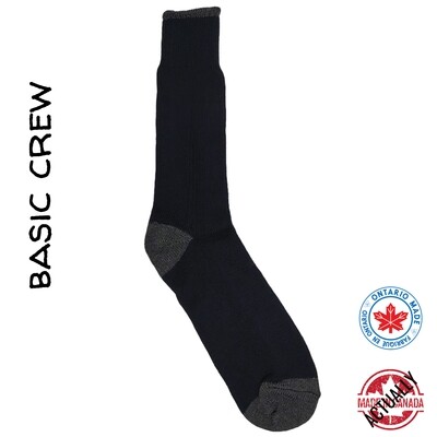 Basic Single Rib Crew Socks - Navy/Charcoal