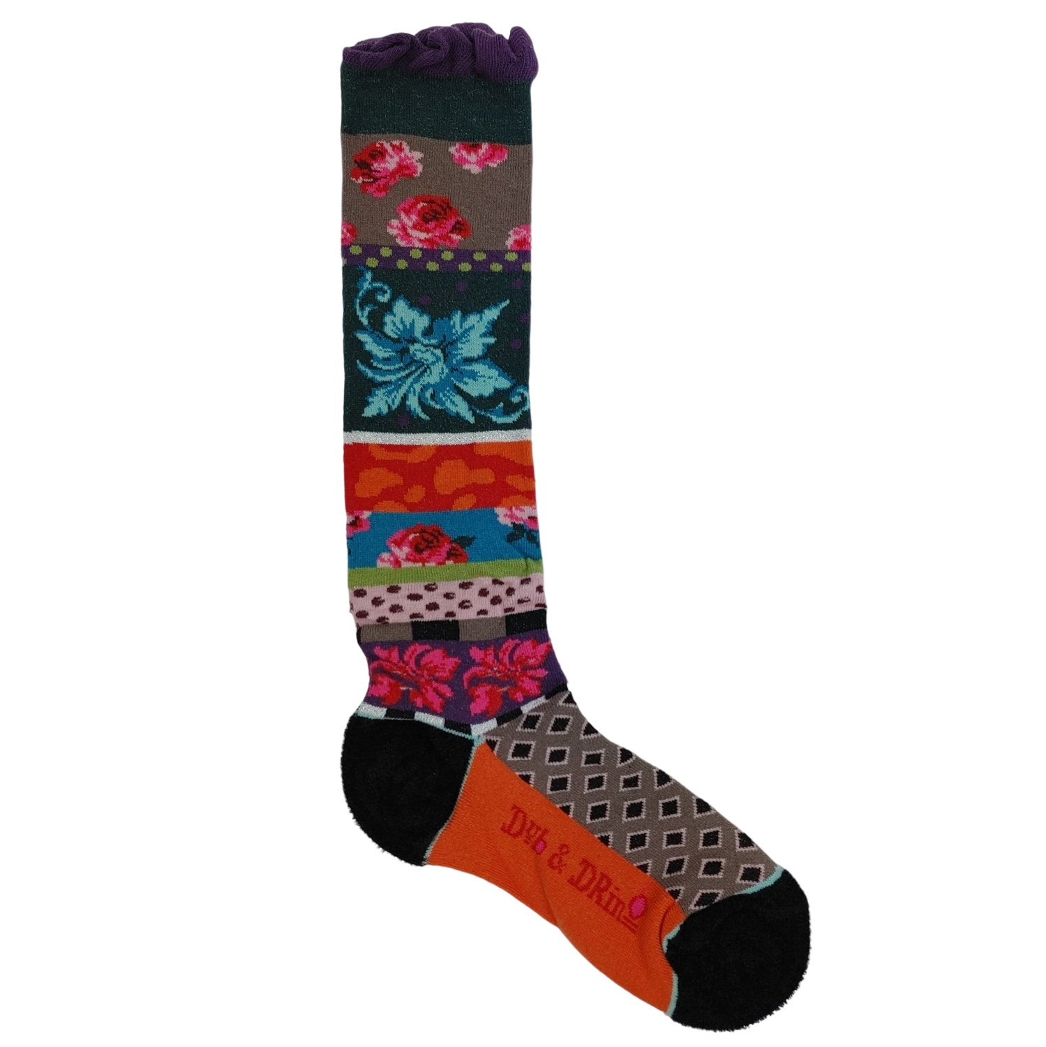 Dub & Drino Knee High Flowers Dots and Diamonds