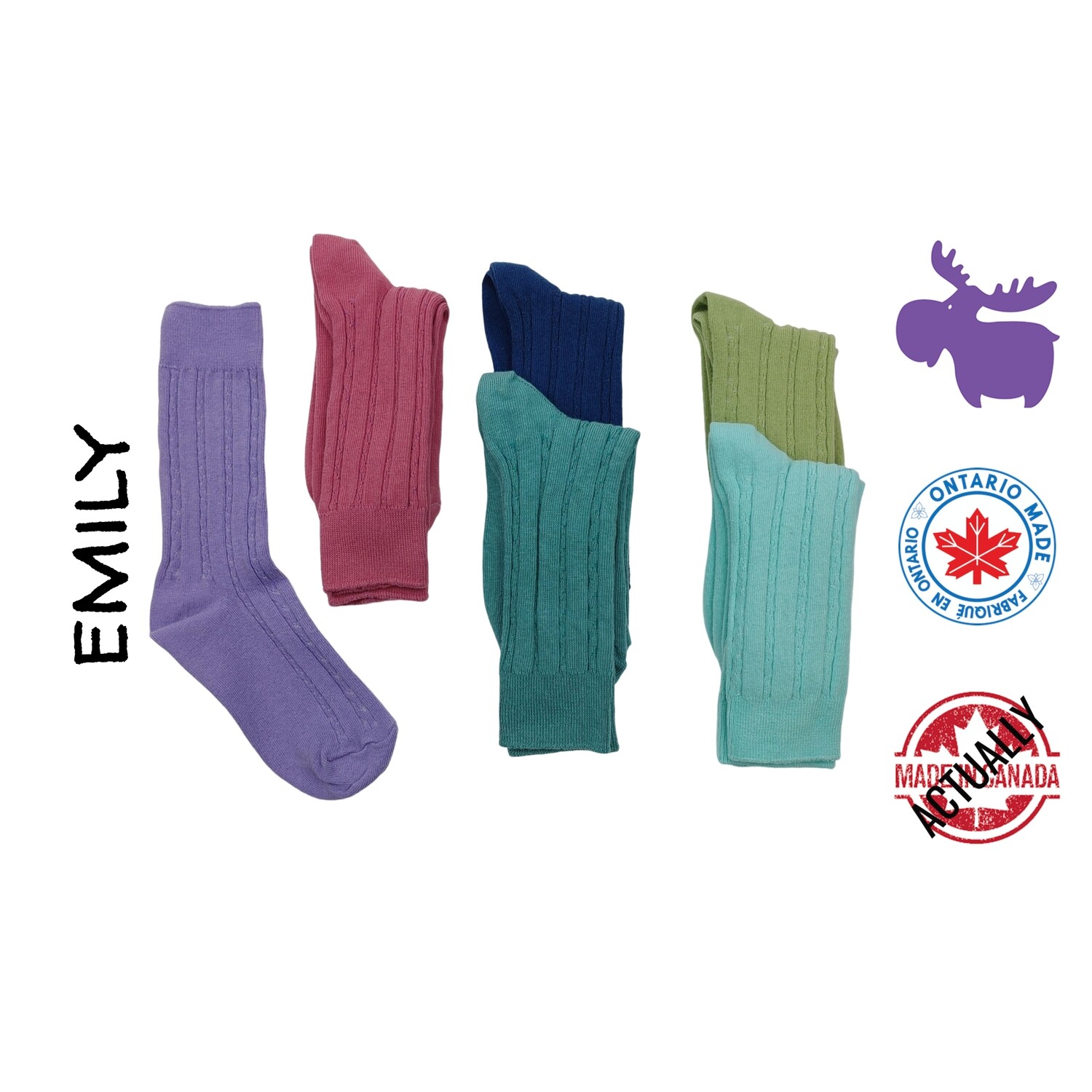 Emily Cable Knit Crew Sock in 6 colors