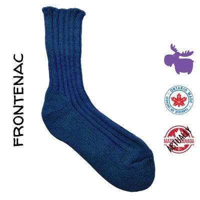 Frontenac Cotton/Wool Boot Sock in Starry Night Blue | One Size Fits Most | Actually Made in Canada by Purple Moose