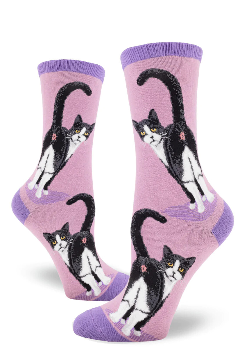Tuxedo Cat Butt crew socks | M adult size | ModSocks