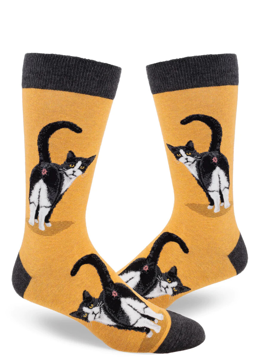 Tuxedo Cat Butt crew socks | L adult size | ModSocks