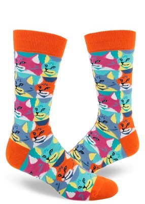 Pop Art Cat crew socks | L adult size | ModSocks