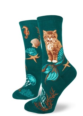 Purrmaids Cat crew socks | M adult size | ModSocks