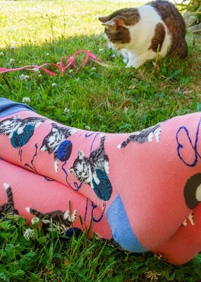 Yarn String Cat crew socks | L adult size | ModSocks