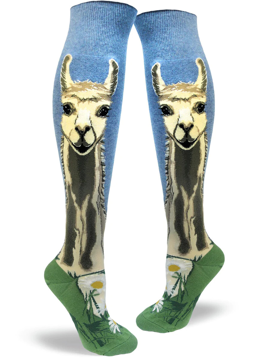 Llovely Llama Roll-Top knee high socks | M adult size | ModSocks