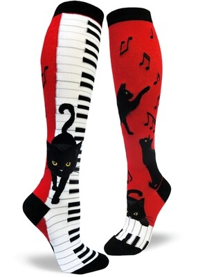 Piano Cat knee high socks | M adult size | ModSocks