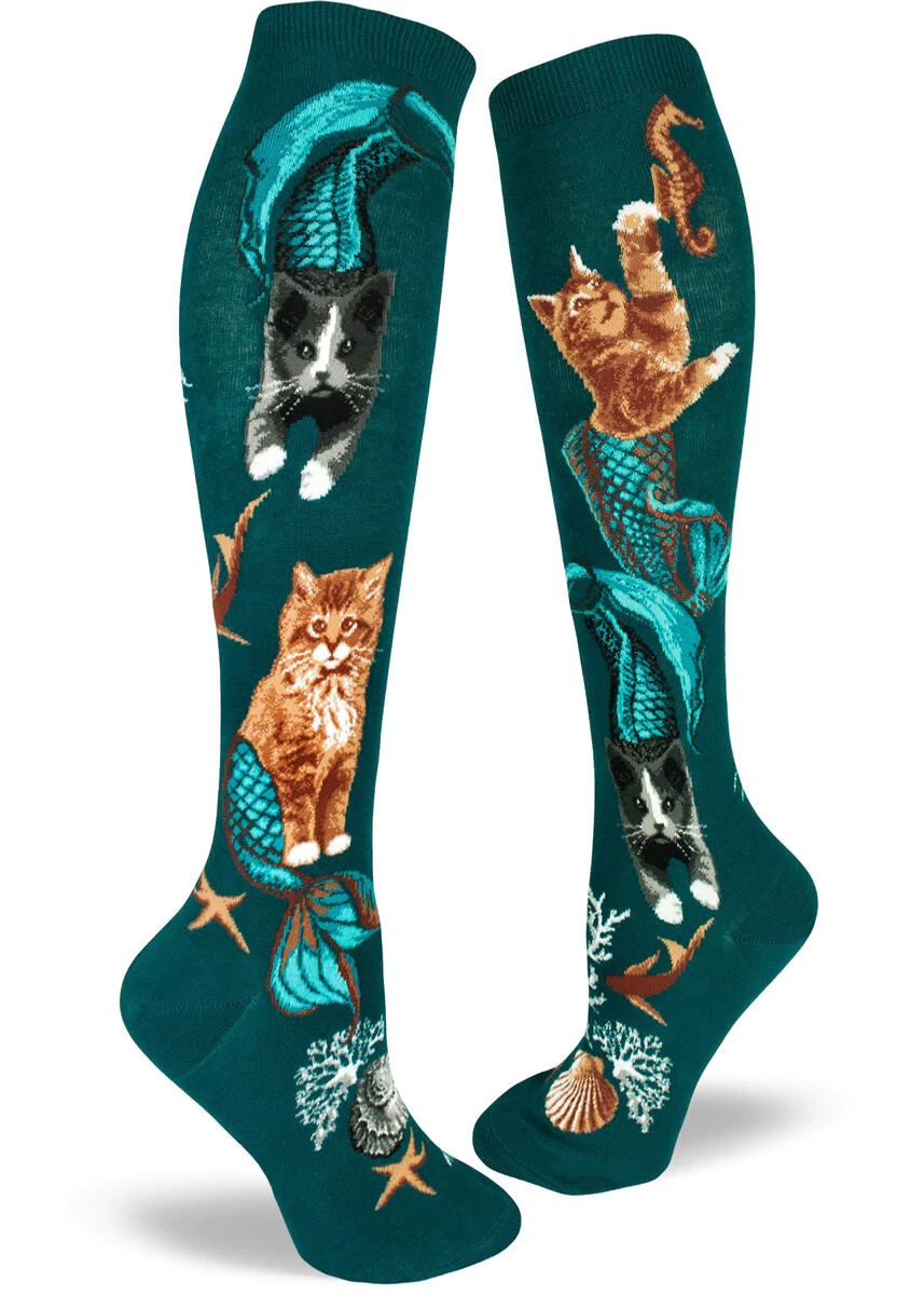 Purrmaids Cat knee high socks | M adult size | ModSocks