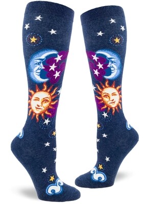 Celestial Sun & Moon knee high socks | M adult size | ModSocks