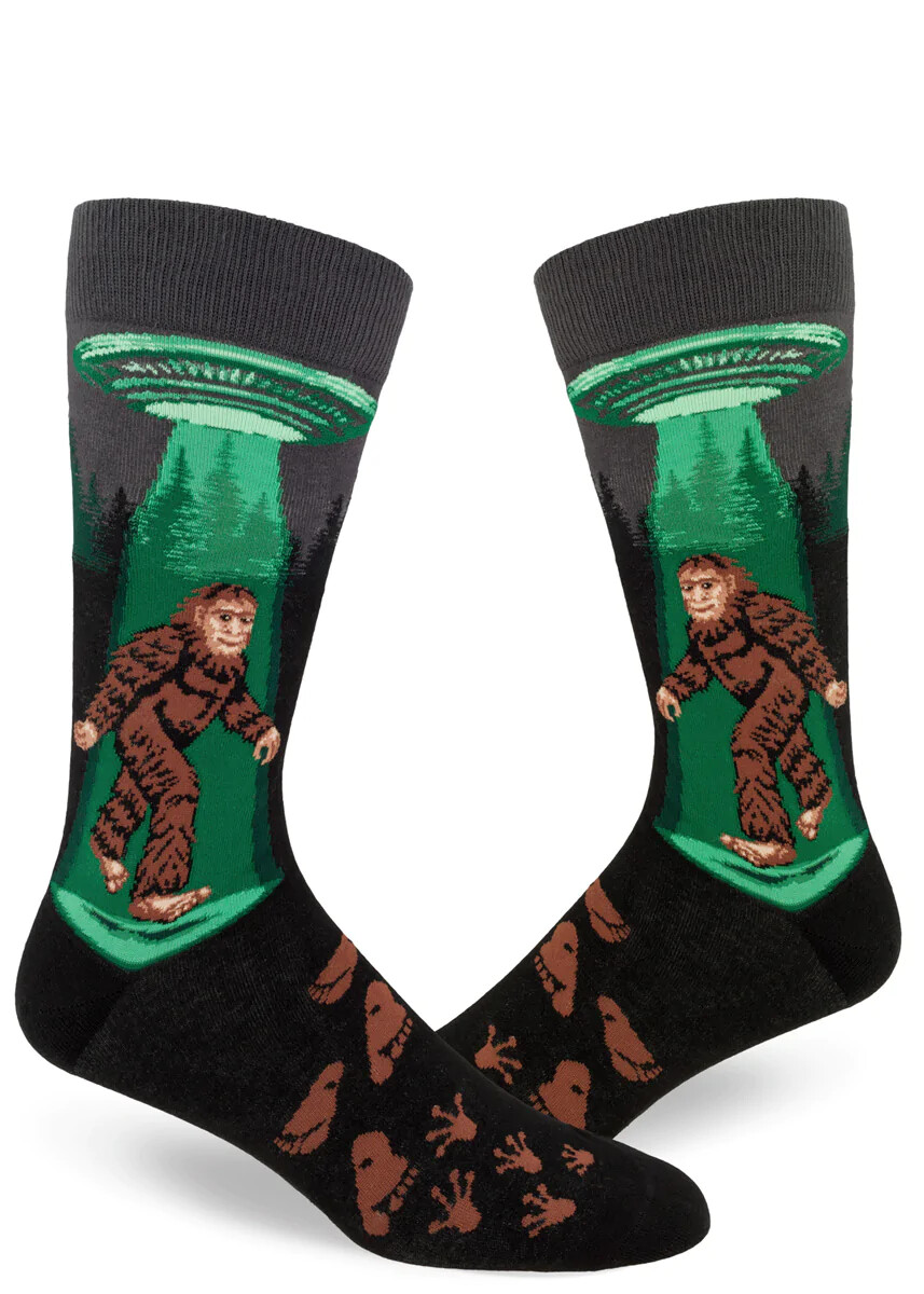 Sasquatch Believes in UFO crew socks | L adult size | ModSocks