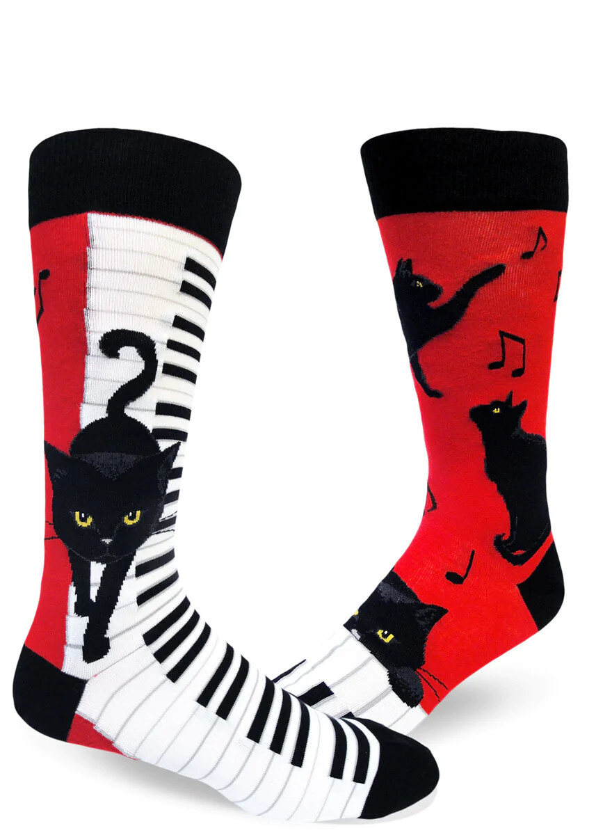 Piano Cat crew socks | L adult size | ModSocks