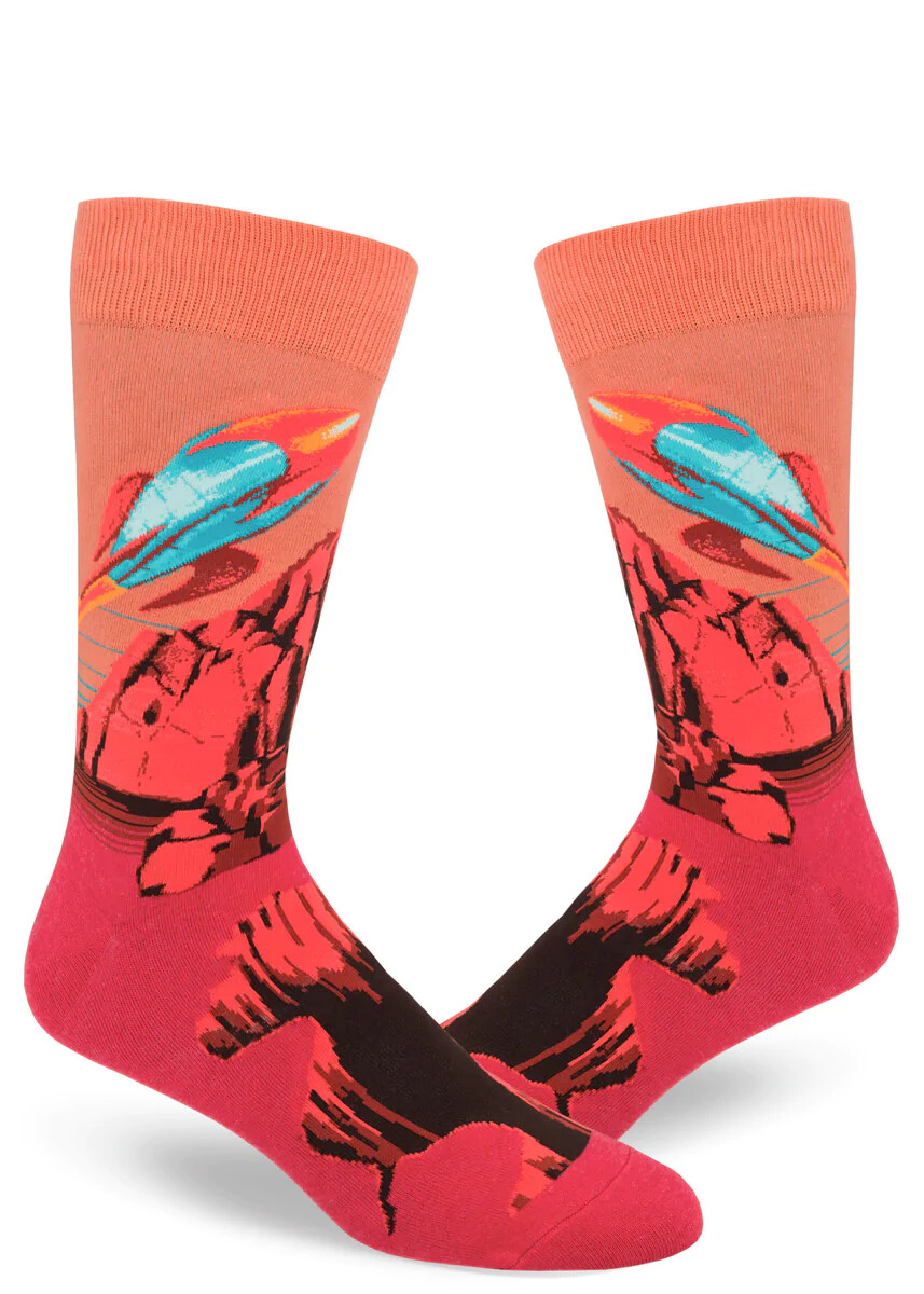 Rocket From the Red Planet crew socks | L adult size | ModSocks
