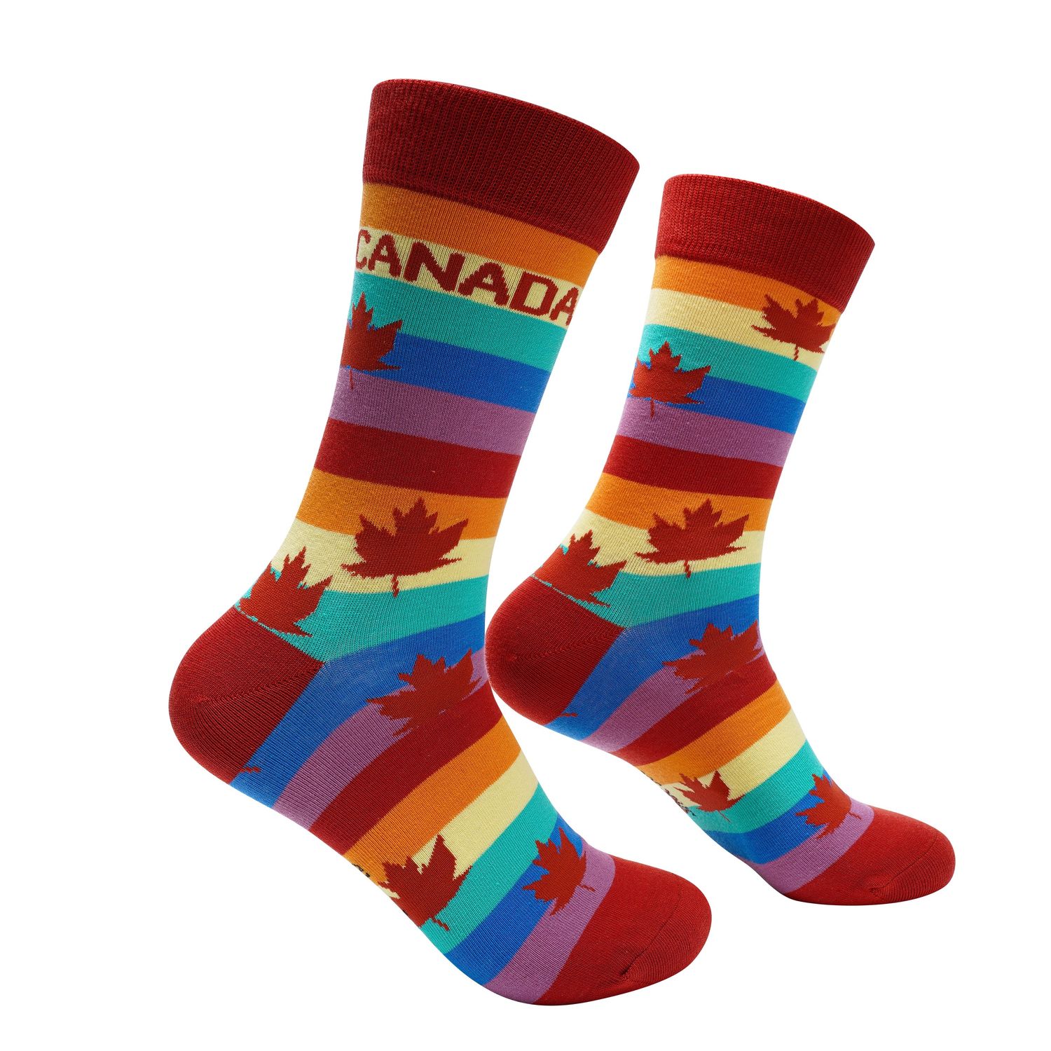 Canada Rainbow Socks | M/L adult sizes | Shoc Joc