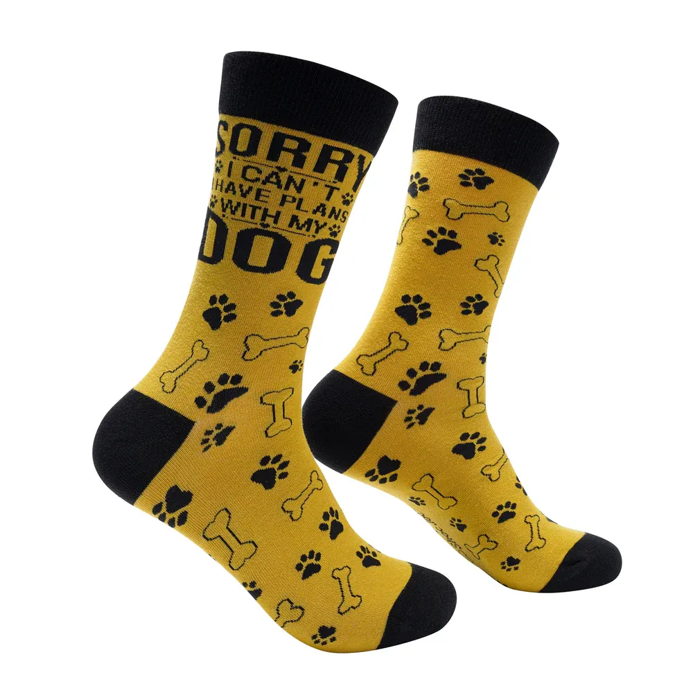Sorry I Can&#39;t I Have Plans With My Dog Socks | M/L adult sizes | Shoc Joc
