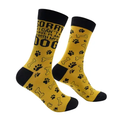 Sorry I Can&#39;t I Have Plans With My Dog Socks | M/L adult sizes | Shoc Joc