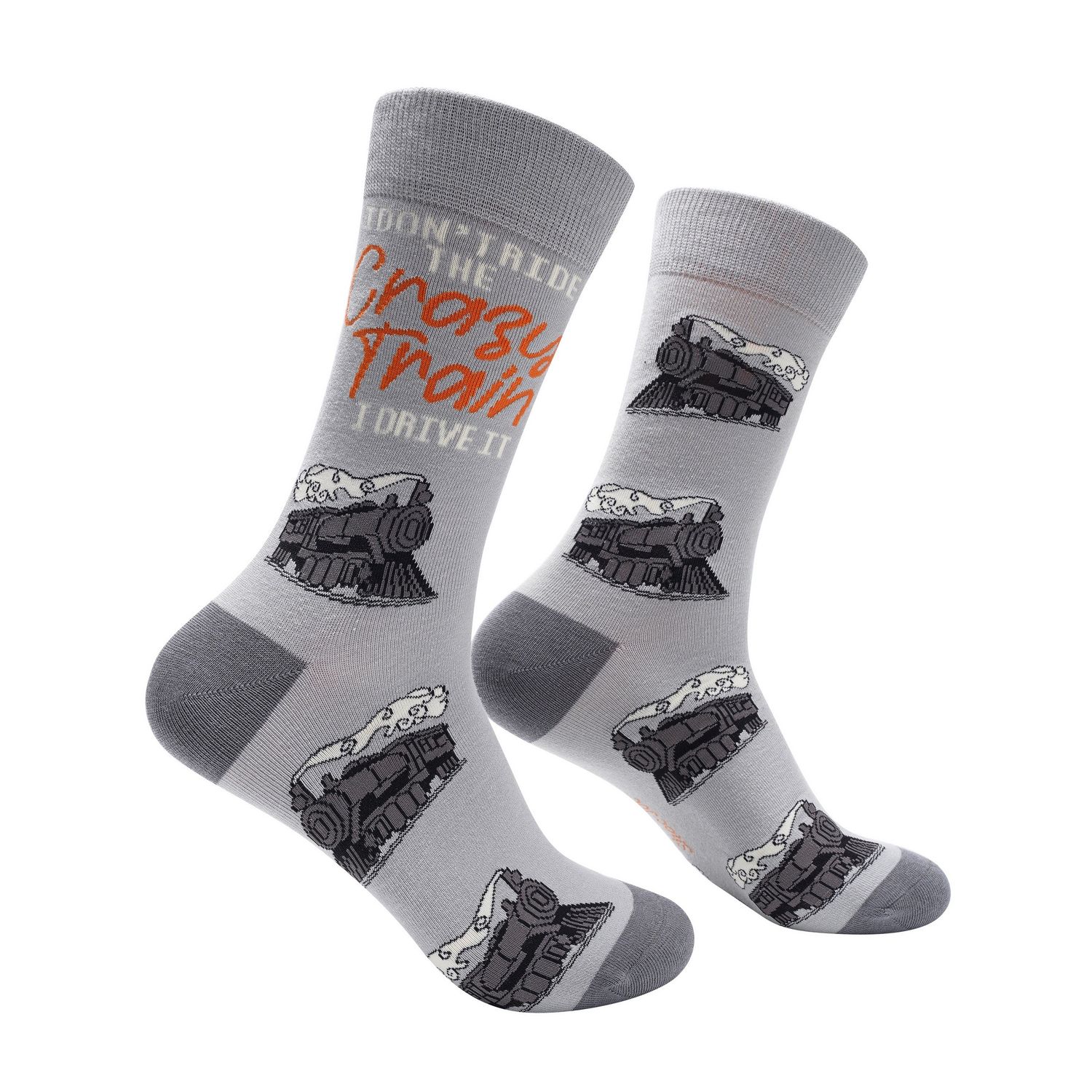 I Don&#39;t Ride The Crazy Train I Drive It Socks | L adult size | Shoc Joc