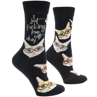 I Just F*cking Love Cats Okay Socks | M adult size | Shoc Joc