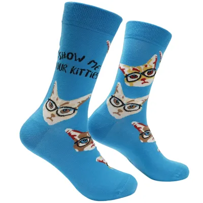 Show Me Your Kitties Socks | L adult size | Shoc Joc