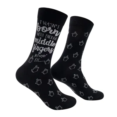 I Wasn&#39;t Born With Enough Middle Fingers Socks | L adult size | Shoc Joc