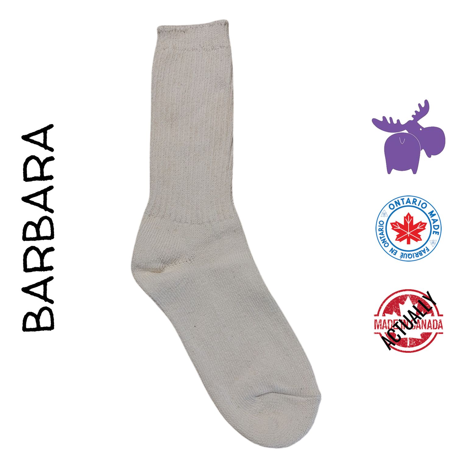 Barbara Organic Cotton crew sock 3-pack | Actually Made in Canada