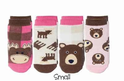 Cabin Socks - Moose and Brown Bear 4-pair pack Cabin Socks - Moose and Brown Bear 4-pair pack