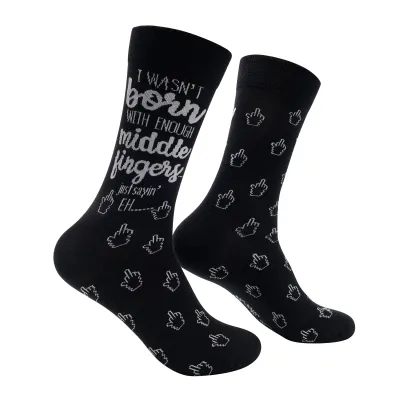 I Wasn't Born With Enough Middle Fingers Socks | L adult size | Shoc Joc