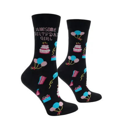 Awesome Birthday Girl Socks | M adult size | Shoc Joc