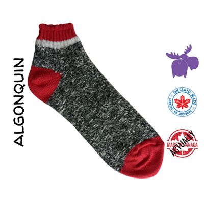 Algonquin Red Ankle Socks - Actually Made in Canada Red Ankle Sock Actually Made in Canada by Purple Moose