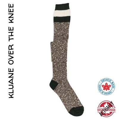 Kluane Over the Knee Sock - Green/Brown