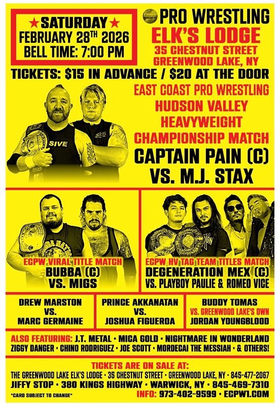 ECPW at Greenwood Lake Elk Lodge (2/28/2026)