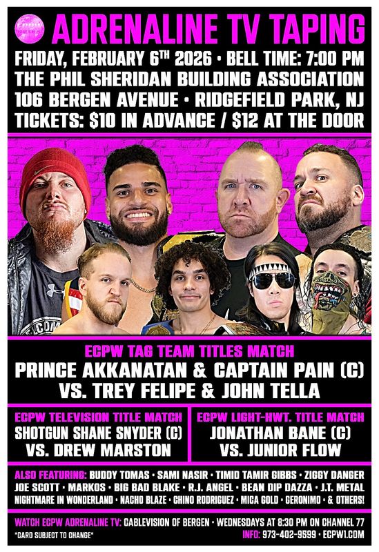 ECPW Adrenaline February TV Taping (2/6/2026)