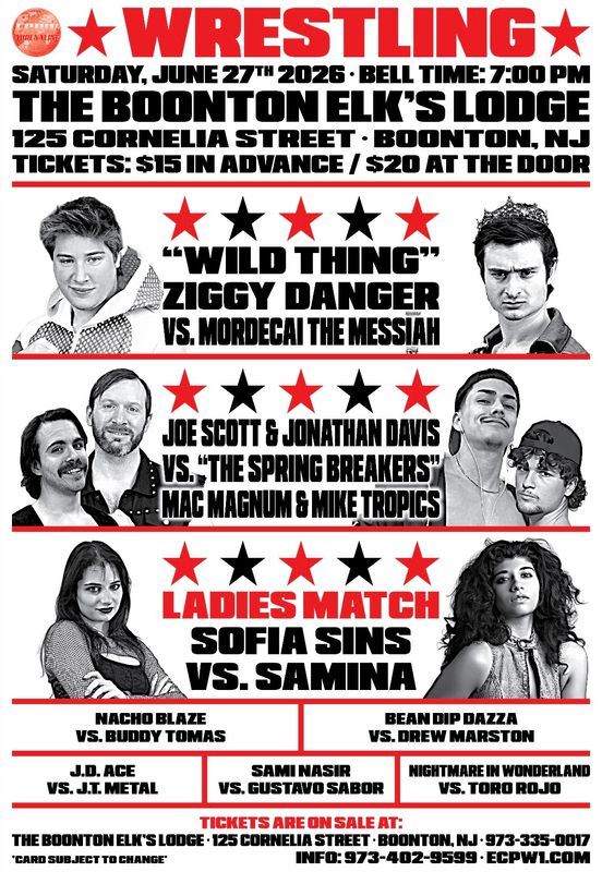 ECPW at Boonton Elk's Lodge (6/27/2026)