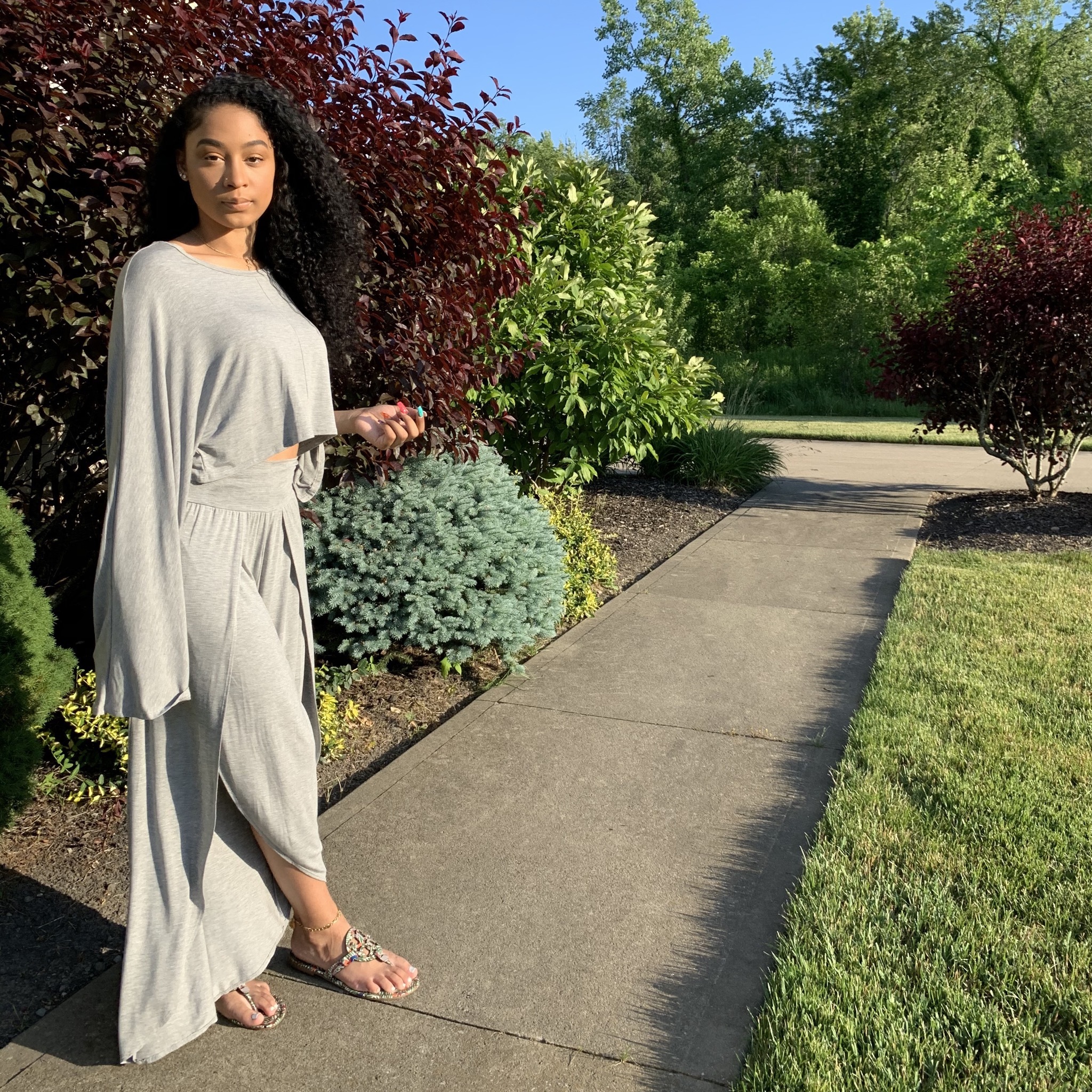Let’s Chill 2-Piece Set-Heather Gray