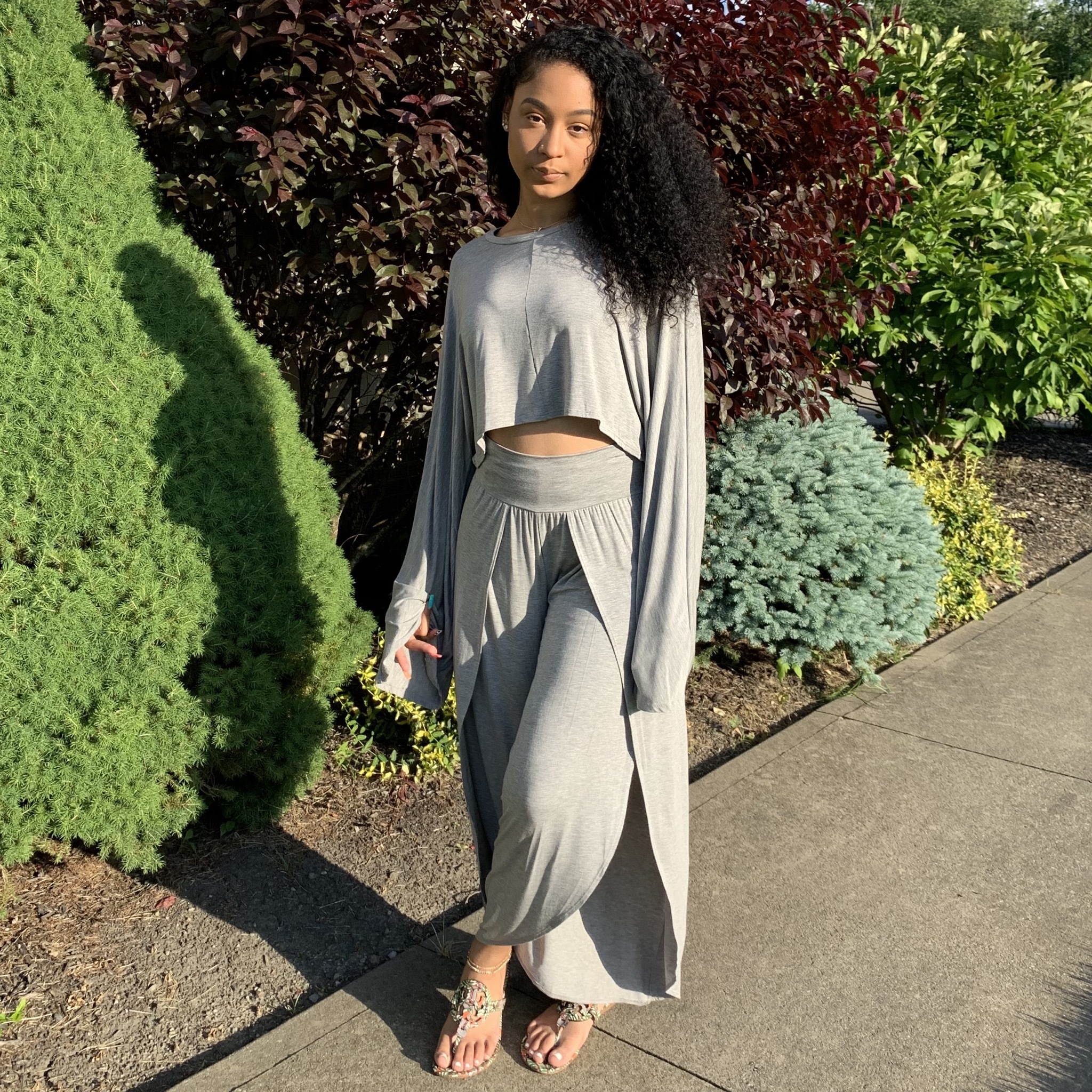 Let’s Chill 2-Piece Set-Heather Gray UP2P900-LETSCHILL-GRAY